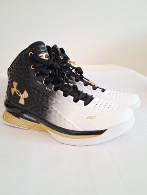 Under Armour Curry 1 Retro MVP Black White Gold Basketball